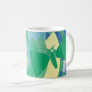 Vintage Art Deco Jazz Pochoir Garten Schmetterling Kaffeetasse