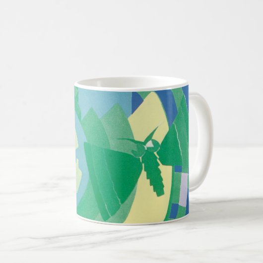 Vintage Art Deco Jazz Pochoir Garten Schmetterling Kaffeetasse (VorderseiteRechts)