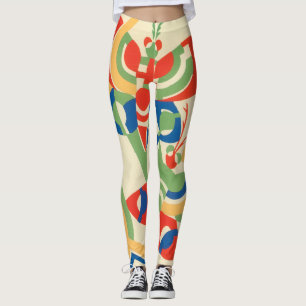 Vintage Art Deco Jazz Pochoir Garten Schmetterling Leggings