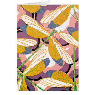 Vintage Art Deco Jazz Pochoir Gartenschmetterlinge