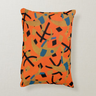 Vintage Art Deco Jazz Pochoir Goldene Vögel Tiere Zierkissen