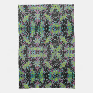 Vintage Art Deco Jazz Pochoir Käfer im Garten Geschirrtuch