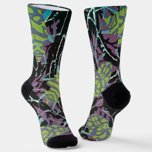 Vintage Art Deco Jazz Pochoir Käfer im Garten Socken