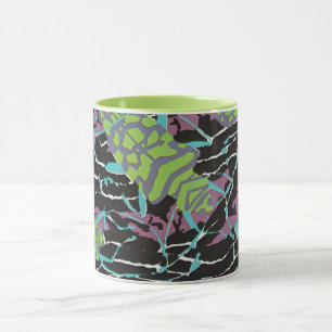 Vintage Art Deco Jazz Pochoir Käfer im Garten Tasse