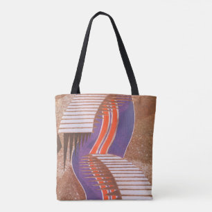 Vintage Art Deco Jazz Pochoir Treppenstufen-Muster Tasche