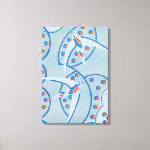 Vintage Art Deco Jazz Pochoir Vögel Tiermuster Leinwanddruck