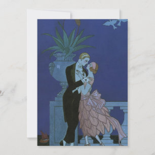 Vintage Art Deco Jungvermählte, Oui von George Bar Ankündigung