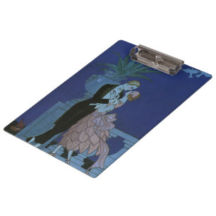 Vintage Art Deco Jungvermählte, Oui von George Bar Klemmbrett