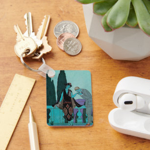 Vintage Art Deco La Villa d'Este von George Barbie Schlüsselanhänger