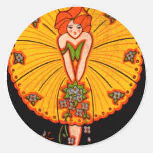 VINTAGE ART DECO LADY 8 STICKER