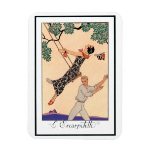 Vintage Art Deco Liebe, Die Schaukel von George Ba Magnet