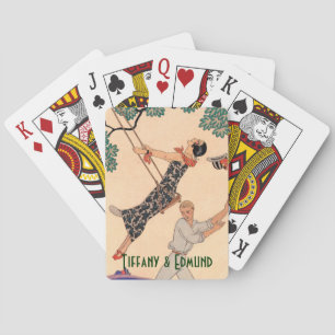 Vintage Art Deco Liebe, Die Schaukel von George Ba Spielkarten