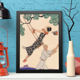 Vintage Art Deco Liebe, The Swing von George Barbi Poster