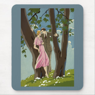 Vintage Art Deco Liebe und Romantik Frischvermählt Mousepad