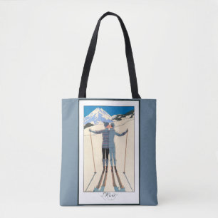 Vintage Art Deco, Liebende im Schnee von George Ba Tasche