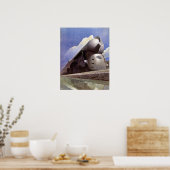 Vintage Art Deco Lokomotive Poster (Küche)