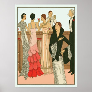 Vintage-Art-Deco-Martini-Party Poster