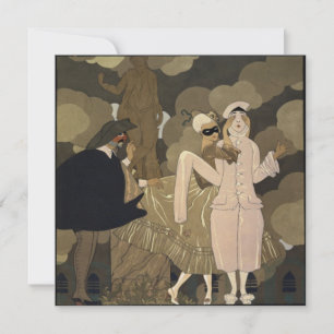 Vintage-Art-Déco-Maskenball-Kostümfest Einladung