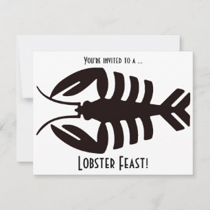 Vintage-Art-Déco-Meeresfrüchte-Hummer-Fest-Party Einladung
