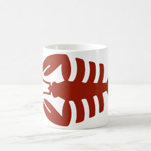 Vintage Art Deco Meeresfrüchte Hummer in Rot Kaffeetasse