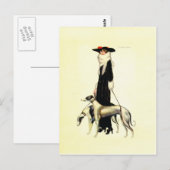 Vintage Art Deco Mode Postkarte (Vorne/Hinten)