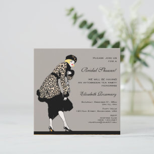 Vintage Art Deco Modenschau Brautparty Einladung