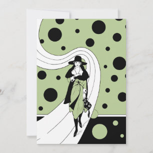 Vintage-Art-Déco-Modeparty Junggesellinnenabschied Einladung