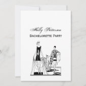 Vintage Art-Deco-modische Damen am Strand Einladung (Vorderseite)