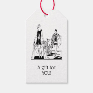 Vintage Art-Deco-modische Damen am Strand Geschenkanhänger