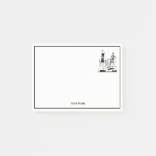 Vintage Art-Deco-modische Damen am Strand Post-it Klebezettel