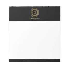 Vintage Art Deco Monogram Gold/Black Notizblock
