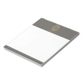Vintage Art Deco Monogram Gold/Grau Notizblock (Rotiert)