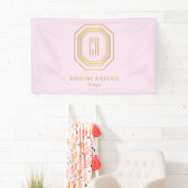 Vintage Art Deco Monogram Gold/Pink Banner (Insitu)