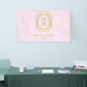 Vintage Art Deco Monogram Gold/Pink Banner (Messeveranstaltung)