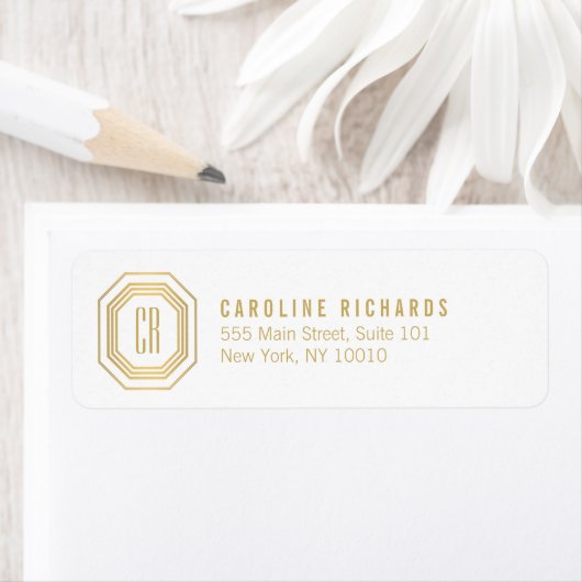 Vintage Art Deco Monogram Gold/White (Insitu)