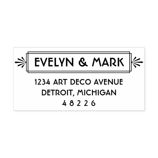 Vintage Art Deco Monogram-Rücksendeadresse Permastempel (Design)