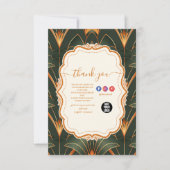 Vintage-Art-Déco-Monogramm Dankeskarte (Vorderseite)