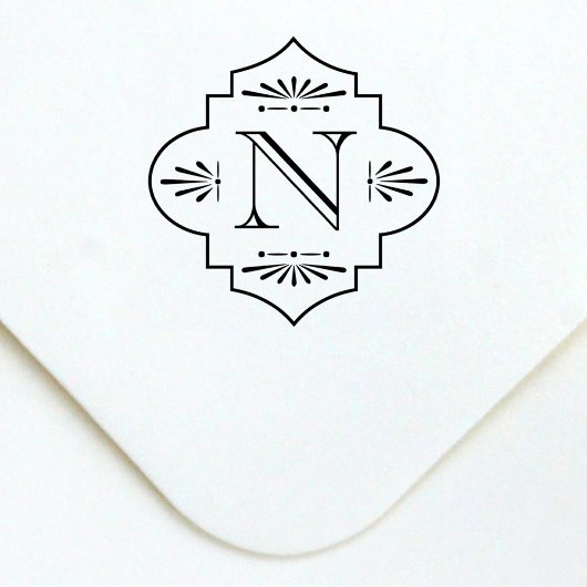Vintage-Art-Déco-Monogramm-Initiale Permastempel