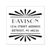 Vintage Art Deco Muschel Frame Rücksendeadresse Permastempel (Design)