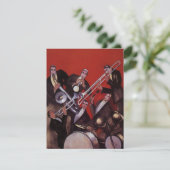 Vintage Art-Deco-Musik, Jazzband Einladung (Stehend Vorderseite)