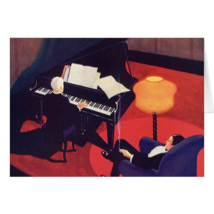 Vintage Art Deco Musiklounge Klavierspieler Pianis