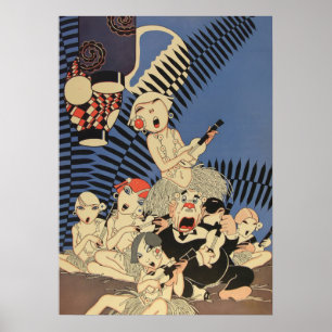 Vintage-Art-Déco-Musikposter – Ukulele-Band der 19 Poster
