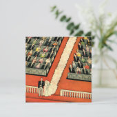 Vintage Art Deco Neuauflage, Einladung zur Hochzei (Stehend Vorderseite)