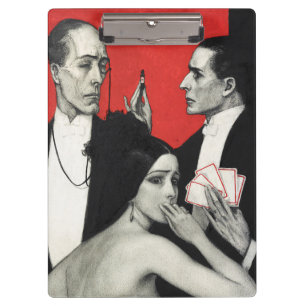 Vintage Art Deco Noir Mystery Poker Benda Kunst Klemmbrett