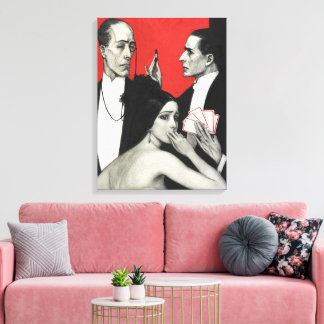 Vintage Art Deco Noir Mystery Poker Benda Kunst Leinwanddruck