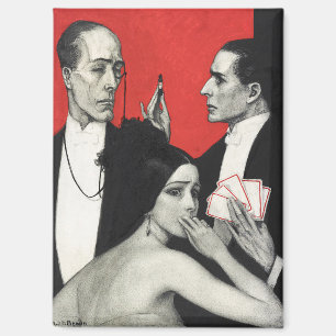 Vintage Art Deco Noir Mystery Poker Benda Kunst Magnet