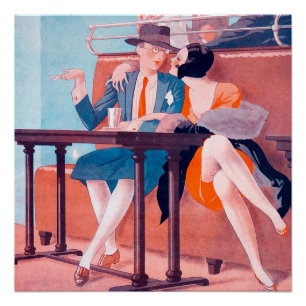 Vintage-Art-Déco-Paar-Druck Die Roaring Twenties Poster