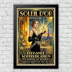 Vintage Art Deco Parfümwerbeposter Poster