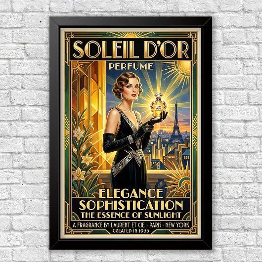 Vintage Art Deco Parfümwerbeposter Poster