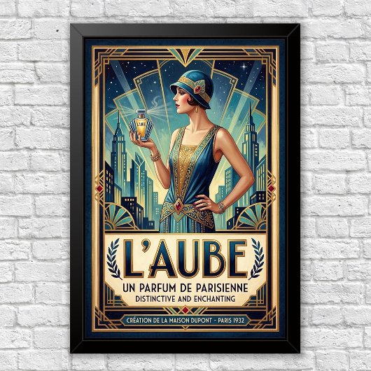 Vintage Art Deco Parfümwerbeposter Poster